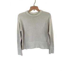 Lululemon Women's Light Beige Knit Sweater with Ribbed Details Size Large